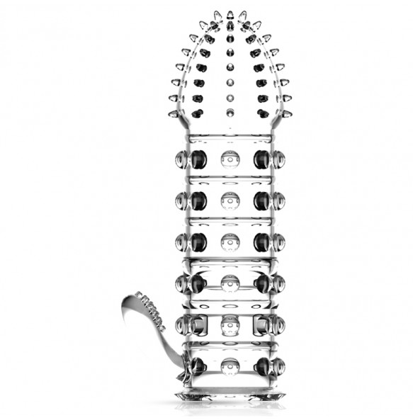 JEUSN - Crystal Penis Sleeve Brush Type (L:12cm - D:4.1cm)